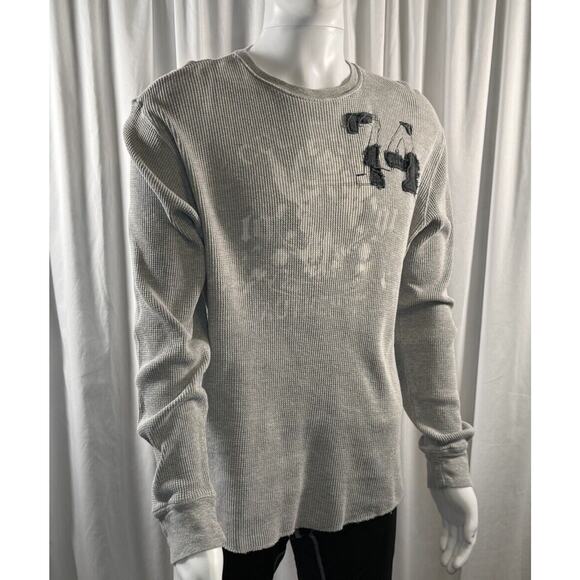 Red Camel Graphic Waffle Long Sleeves T Shirt, Gray & Blue, Sz: L, 76-32 - Picture 2 of 16